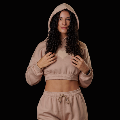 Puff Logo Crop Hoodie (Toasted Marshmallow)