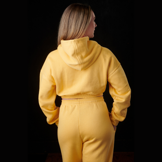 Puff Logo Crop Hoodie (Butterscotch)